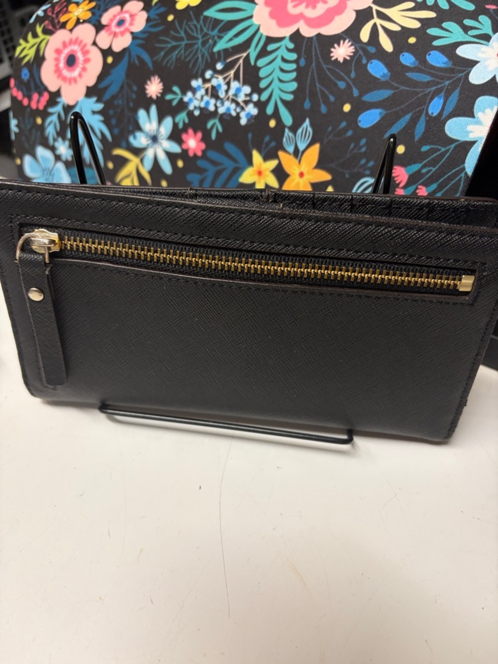kate spade Black Saffiano Leather Wallet with Gold Plaque - Picture 2 of 6